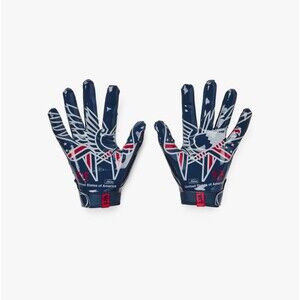 Men's Under Armour F8 Special Edition Football Gloves Blue Large